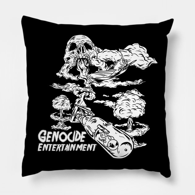 Atom Bomb (White) Pillow by GenocideEntertainment