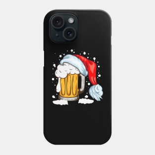 Christmas T-shirt Christmas beer in a Santa hat Phone Case