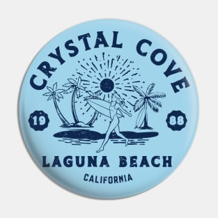 Vintage Crystal Cove Surfing // Retro California Beach Laguna Beach 1988 Pin