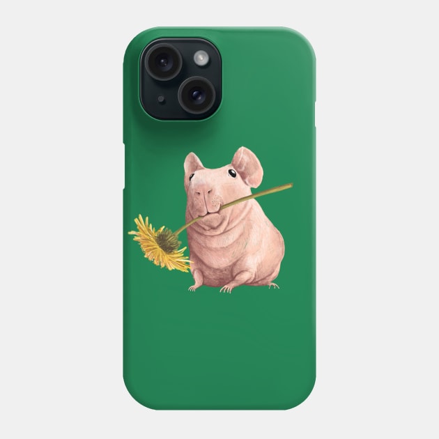 Naked Guinea Pig Phone Case by Sophie Corrigan