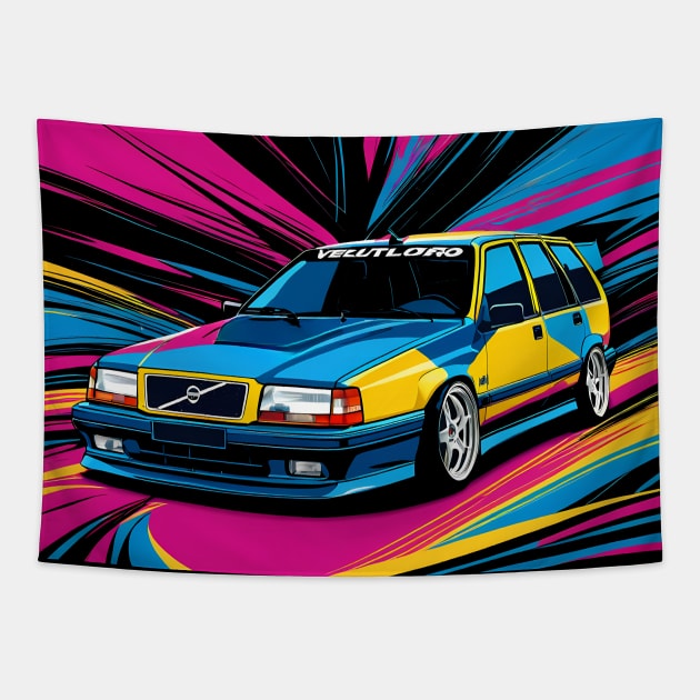 Volvo 850r Station Wagion Tapestry by TaevasDesign