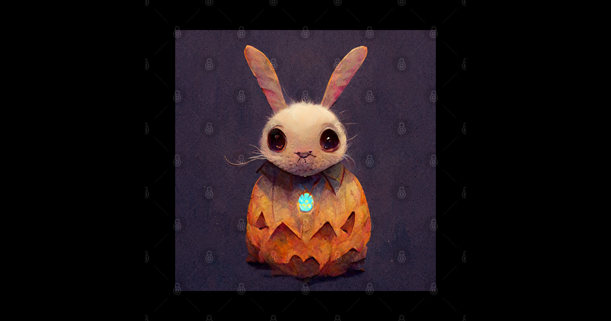 The 'Headless' Bunny Cute Jack O Lantern Posters and Art Prints