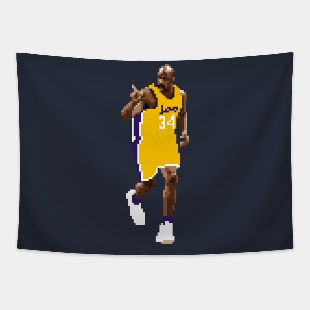 Shaquille O'Neal Pixel Finger Tapestry by qiangdade