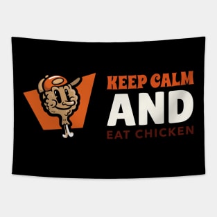 Keep Calm And Eat Chicken - Chickenleg with Cap Tapestry