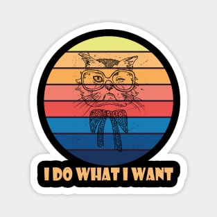 Retro I do what I want cat funny cat lover Magnet