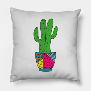 Cute Cactus Design #178: Saguaro Cacti In Funky Pot Pillow