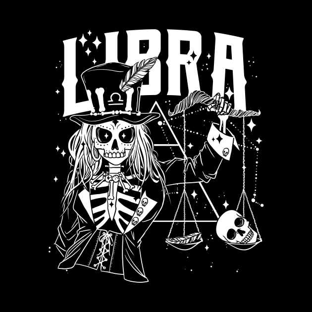 LIBRA Love Music Witch Shirt Skull constellation by Juandamurai