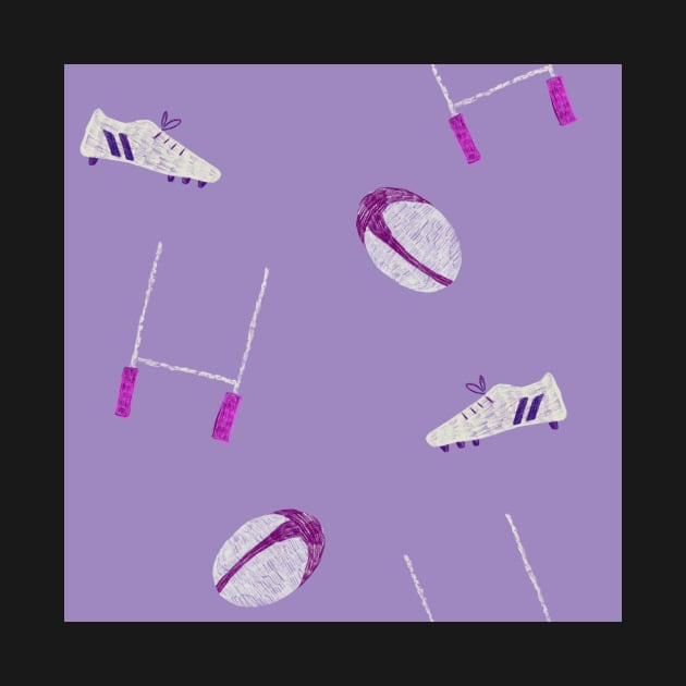 Rugby Pattern in Lilac by JodieCWells