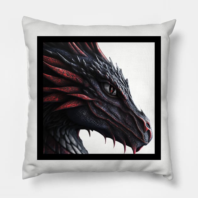 Red Dragon Pillow by Winningraphics