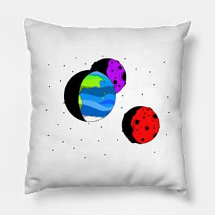 Scifi planets in color Pillow