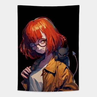 Bad girl with devil on shoulder Tapestry