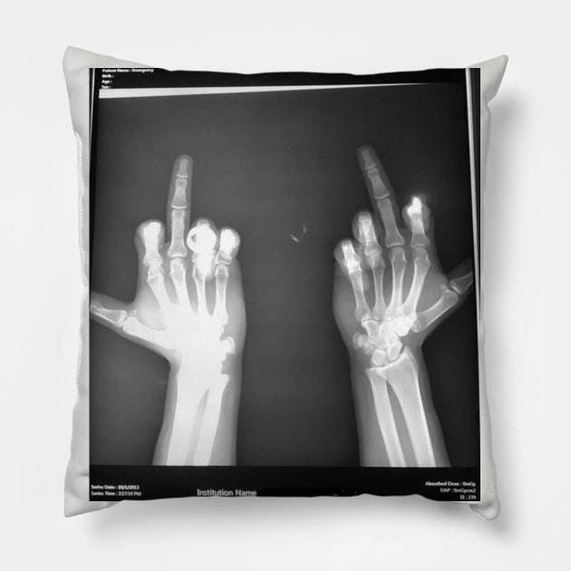 Fingers up Pillow by pw