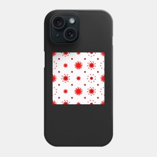 Suns and Dots Red on White Repeat 5748 Phone Case