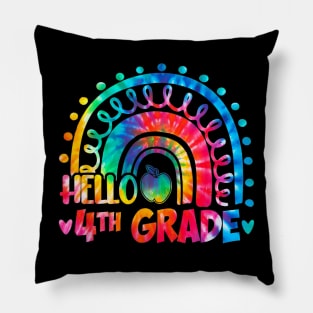 Rainbow Hello 4th Grade Teacher Back To School Pillow