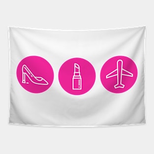 Shoes Liptstick Airplanes Tapestry