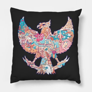 beautiful indonesia in garuda silhouete Pillow