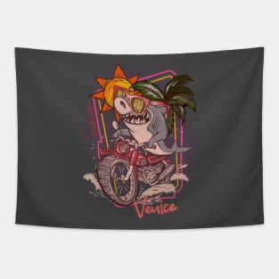 Venice Beach Shark Rider sunglasses sun summer california Tapestry