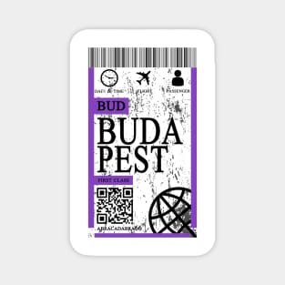 budapest flight ticket boarding pass abstract Magnet