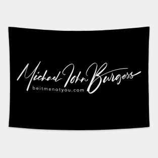 Michael John Burgess Signature White Tapestry