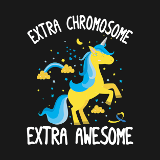 Extra Chromosome Extra Awesome Down Syndrome Unicorn T-Shirt