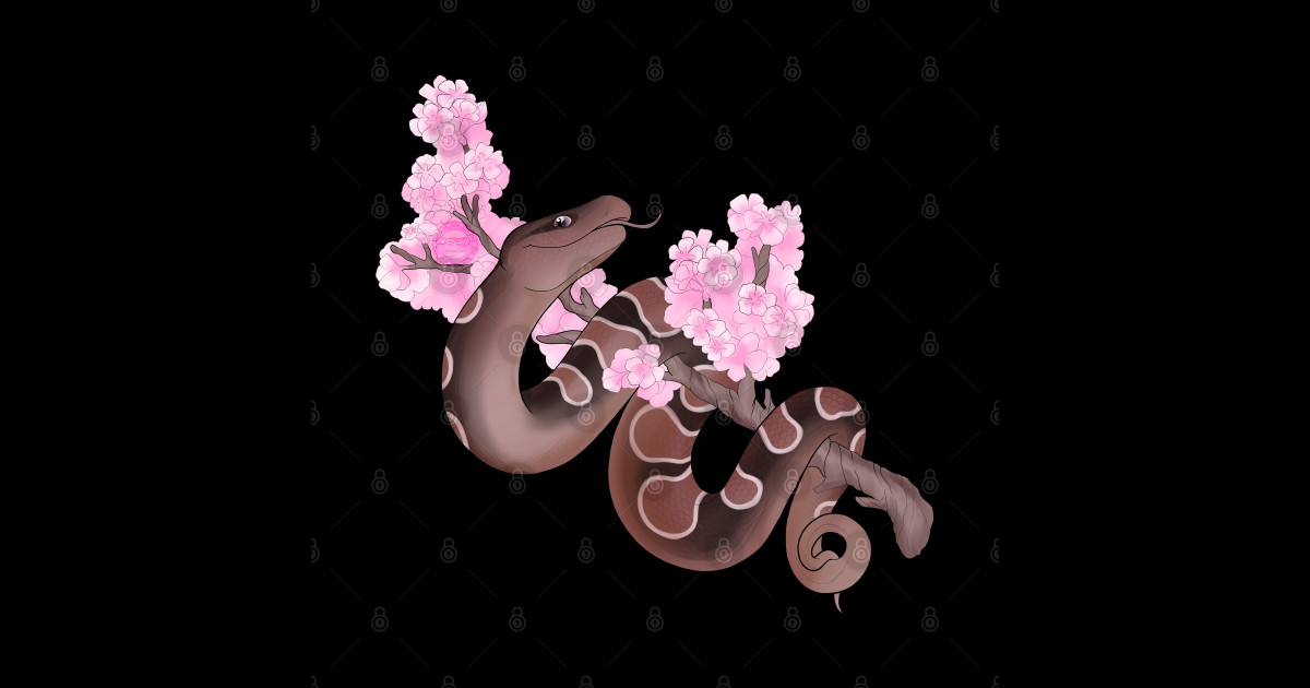 Pink Sakura Ball Python: Brown - Sakura - Sticker | TeePublic