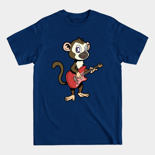 Squirrel monkey playing electric guitar - E Guitar Player - T-Shirt