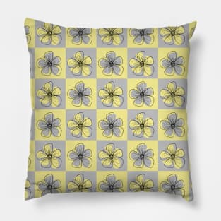 Checked simple line daisy pattern Pillow