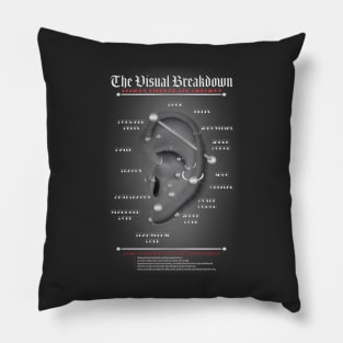 Ear Piercing Chart, Black And Red Pillow