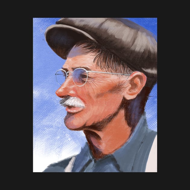old man by digital oil painting
