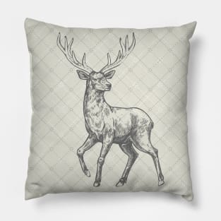 plaid with wild deer/stag Pillow