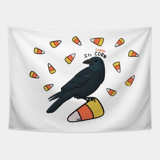 Candy Corn Crow Tapestry