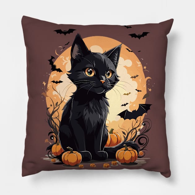 Halloween kitty Pillow by InfiniteZone