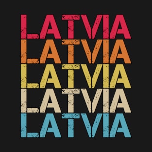 Latvia Retro Vintage Distressed Country Souvenir Gift T-Shirt