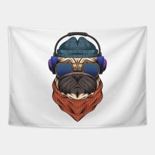 DJ Pug: Dowg with Headphones and shades (Dog) Tapestry