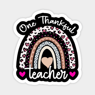 One thankful Teacher Rainbow Leopard Magnet