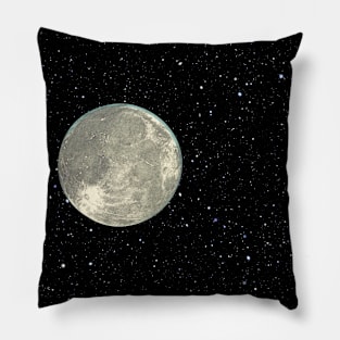 The Moon in the Space - Moon Aesthetic Pillow