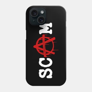 SCAM // Anarchy red logotype. Minimalistic old font lettering Phone Case