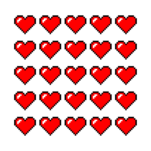 Pixel Red Hearts Pattern by PhotoSphere