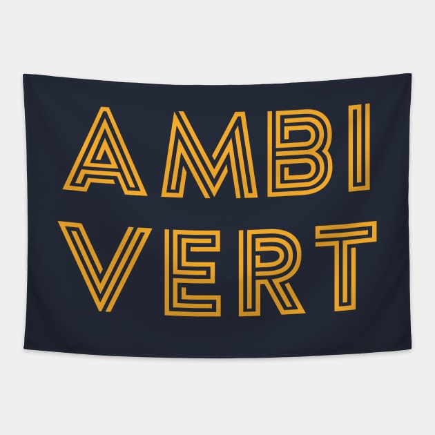 Ambivert - Yellow Print Tapestry by Teeworthy Designs