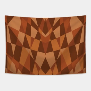 Triangles Geometric Mosaic Pattern Brown Tapestry