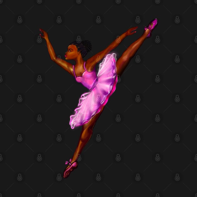 Black ballerina with corn rows ! beautiful  black girl with Afro hair and dark brown skin wearing a pink tutu.Hair love ! by Artonmytee