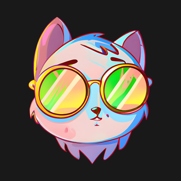 Cat wearing sunglasses by Meowsiful