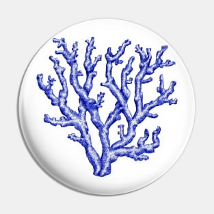 Blue and white sea coral Pin