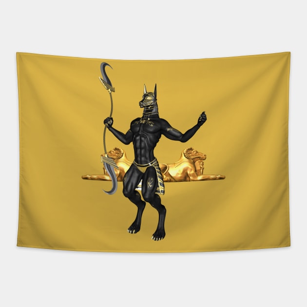 Anubis the egyptian god Tapestry by Nicky2342