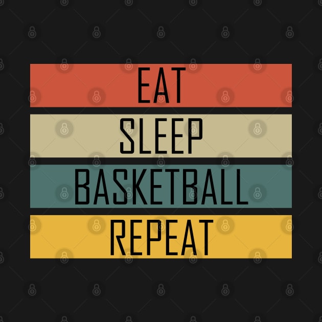 Eat Sleep Basketball Repeat, Funny design by TeeFusion-Hub