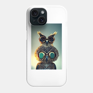 Two Cute Little Fluffy Big Eyed Owl Emoji Phone Case