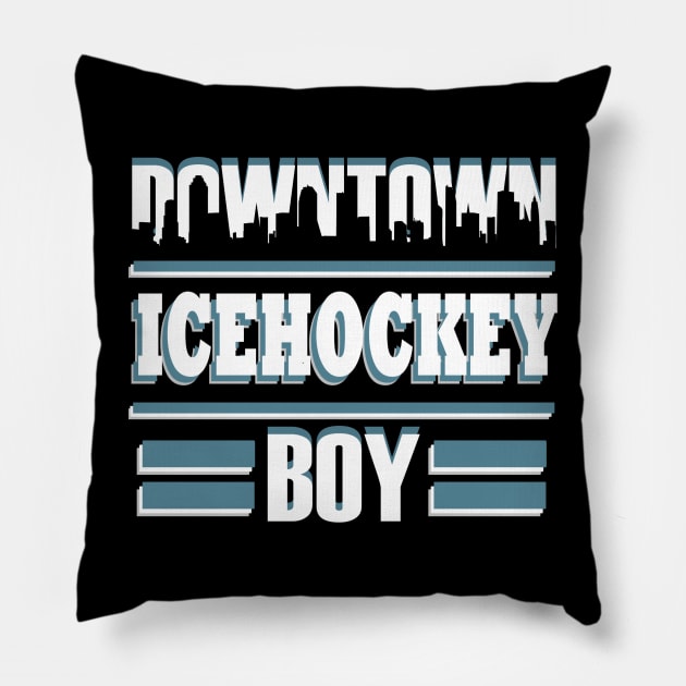 Ice Hockey Boy Body Check Sport Gift Saying Pillow by FindYourFavouriteDesign