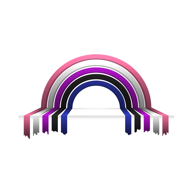 Gender Fluid Pride Flag 3D Drip Rainbow Design by LiveLoudGraphics