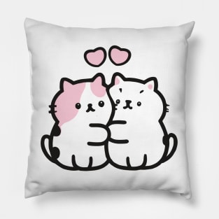 cute cartoon cat couple Valentine Pillow