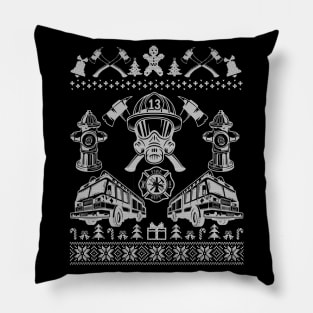 Firefighter Christmas Gift. Firefighter Ugly Christmas Sweater Sweatshirt. Firefighter Shirt. Christmas Gift Ideas for Firefighter Pillow